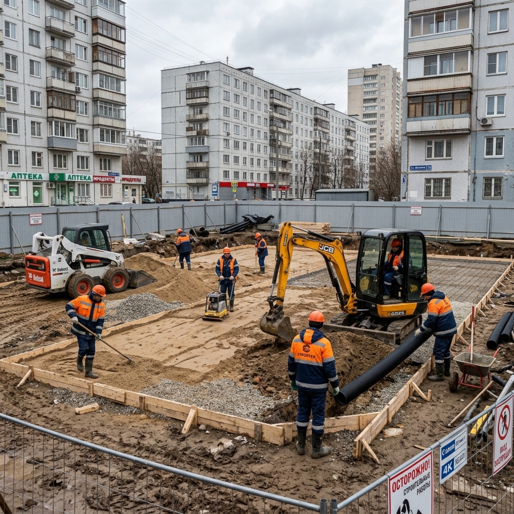 Подгодовка основания для детской площадки